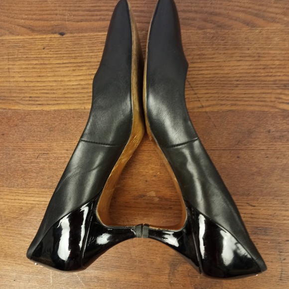 TED BAKER Black Leather Kitten Heel Pumps UK7/US9 - Picture 5 of 11